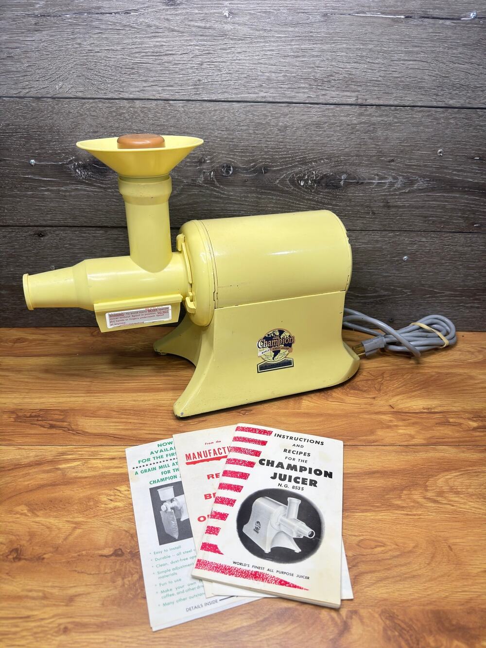VTG Champion Juicer 1/3 HP Heavy Duty Motor Model G5-NG-853S ~tested Working